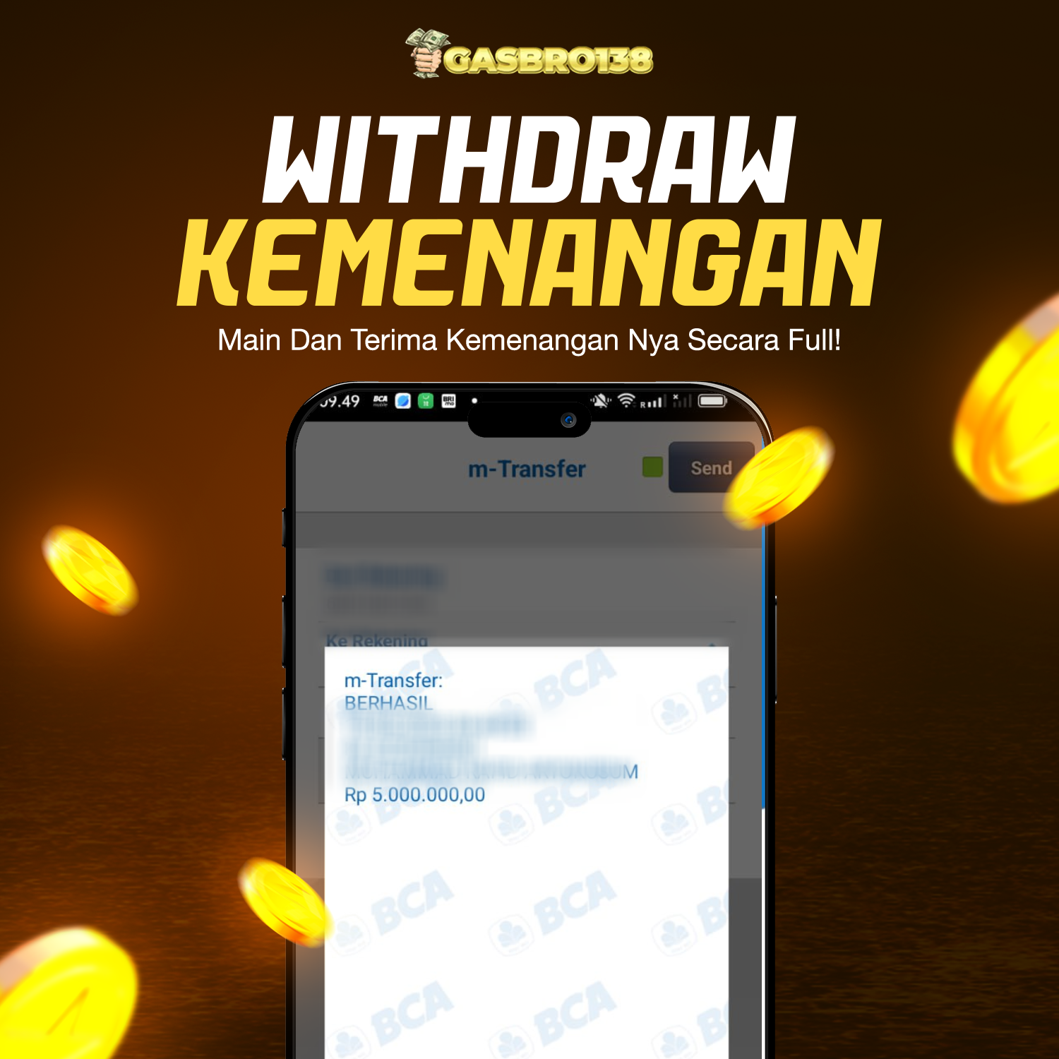 STOP RUNGKAD BRO!!! Tergacor Hanya Di GASBRO138 Kemenangan Resmi Modal Rp.850.000 Withdraw Rp.3.500.000